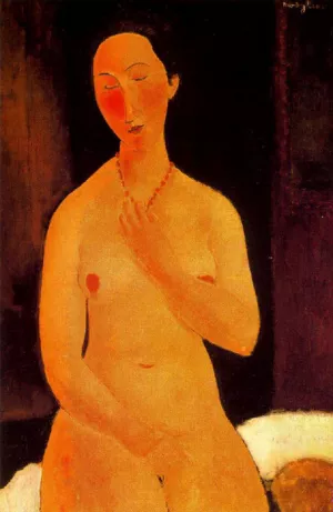 Female Nude with White Collar by Amedeo Modigliani Oil Painting