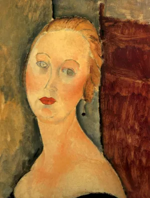 Germaine Survage with Earrings Oil painting by Amedeo Modigliani
