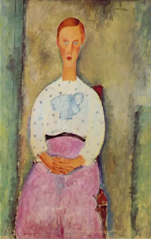 Girl with a Polka-Dot Blouse by Amedeo Modigliani Oil Painting