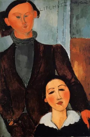 Jacques and Berthe Lipchitz by Amedeo Modigliani - Oil Painting Reproduction