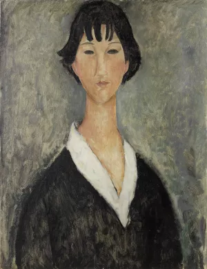 Jeune Fille Aux Cheveux Noirs by Amedeo Modigliani Oil Painting