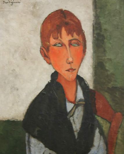Main Product Photo of La Patronne Painting by Amedeo Modigliani