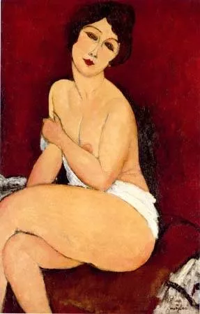 Large Seated Nude by Amedeo Modigliani - Oil Painting Reproduction