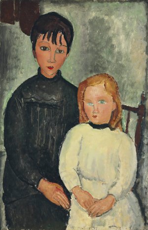 Les deux filles by Amedeo Modigliani Oil Painting