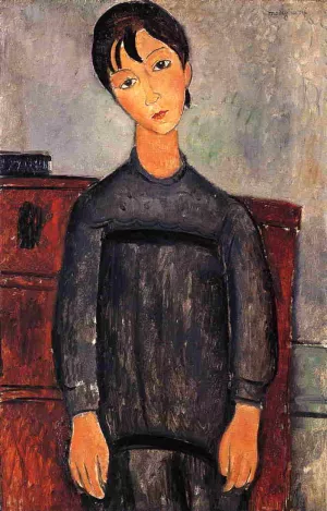 Little Girl in Black Apron Oil painting by Amedeo Modigliani