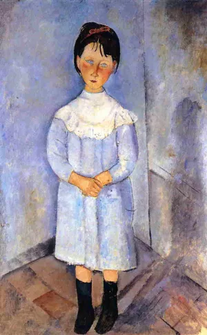 Little Girl in Blue by Amedeo Modigliani - Oil Painting Reproduction