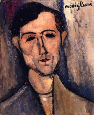 Man's Head (also known as Portrait of a Poet) Oil painting by Amedeo Modigliani