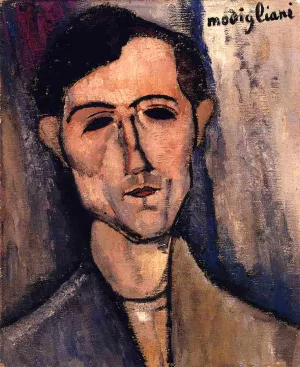 Man's Head (also known as Portrait of a Poet) by Amedeo Modigliani - Oil Painting Reproduction