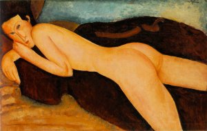 Nu couch de Dos Reclining Nude from the Back by Amedeo Modigliani Oil Painting