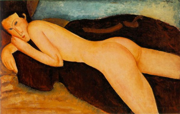 Main Product Photo of Nu couch de Dos Reclining Nude from the Back Painting by Amedeo Modigliani