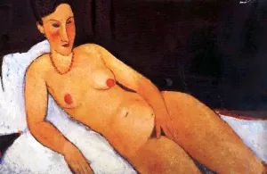 Nude with Coral Necklace by Amedeo Modigliani - Oil Painting Reproduction
