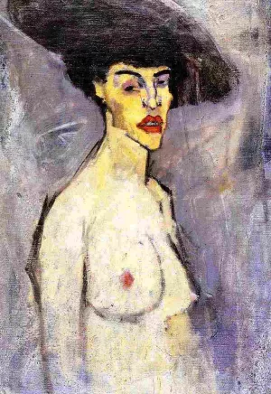 Nude with Hat by Amedeo Modigliani - Oil Painting Reproduction