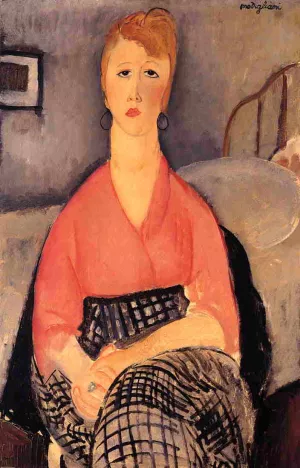 Pink Blouse Oil painting by Amedeo Modigliani