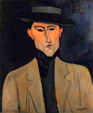 Portrait of a Man with Hat also known as Jose Pacheco painting by Amedeo Modigliani