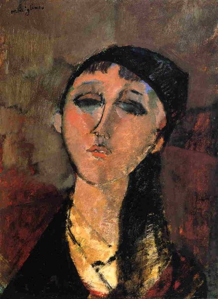 Portrait of a Young Girl also known as Louise by Amedeo Modigliani - Hand-Painted Oil Painting Reproduction