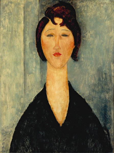 Portrait of a Young Woman  by Amedeo Modigliani - Hand-Painted Oil Painting Reproduction