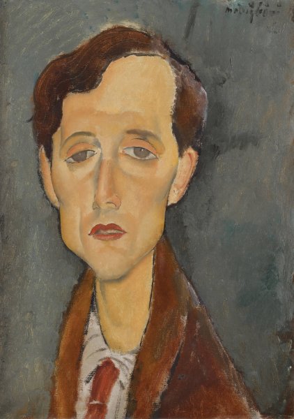 Portrait of Frans Hellens by Amedeo Modigliani - Hand-Painted Oil Painting Reproduction