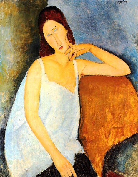 Main Product Photo of Portrait of Jeanne Hebuterne 4 Painting by Amedeo Modigliani