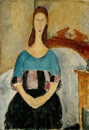Portrait of Jeanne Hebuterne, Seated by Amedeo Modigliani Oil Painting
