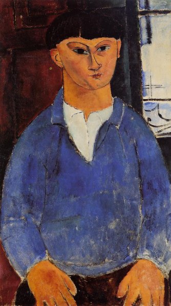 Portrait of Moise Kisling by Amedeo Modigliani - Hand-Painted Oil Painting Reproduction