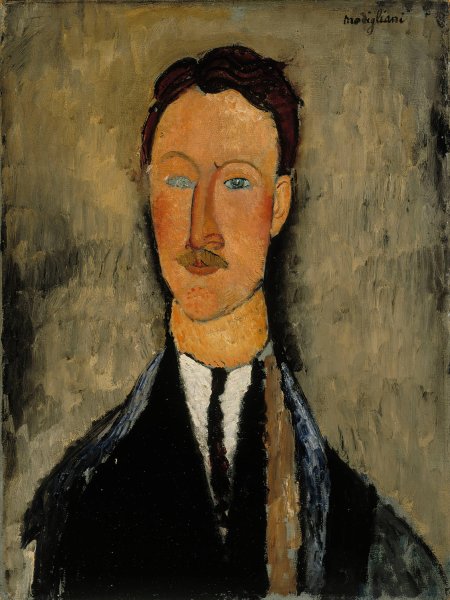 Portrait of The Artist Leopold Survage  by Amedeo Modigliani - Hand-Painted Oil Painting Reproduction