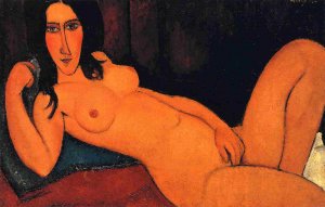 Reclining Nude with Loose Hair by Amedeo Modigliani Oil Painting