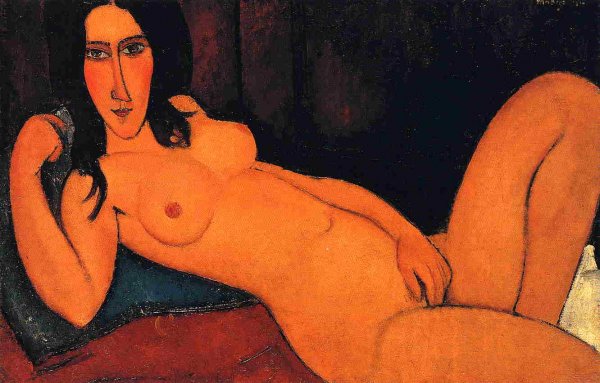 Reclining Nude with Loose Hair by Amedeo Modigliani - Hand-Painted Oil Painting Reproduction