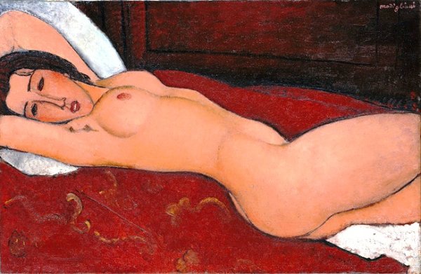 Main Product Photo of Reclining Nude Painting by Amedeo Modigliani
