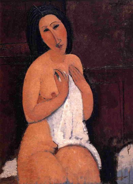 Seated Nude with Shift by Amedeo Modigliani - Hand-Painted Oil Painting Reproduction