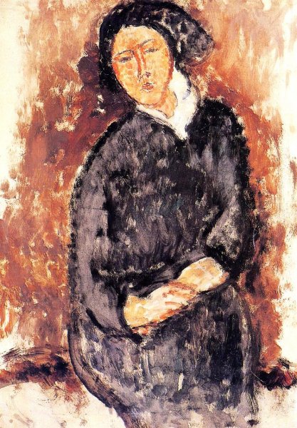 Main Product Photo of Seated Woman Painting by Amedeo Modigliani