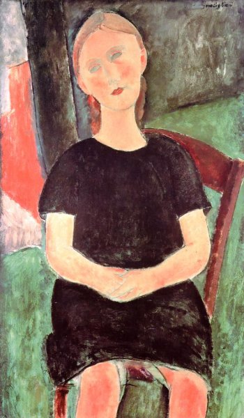 Seated Young Woman II  by Amedeo Modigliani - Hand-Painted Oil Painting Reproduction