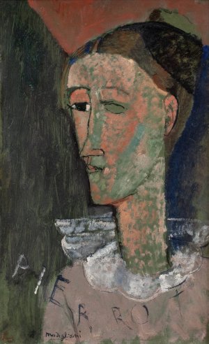 Self-Portrait as Pierrot by Amedeo Modigliani Oil Painting