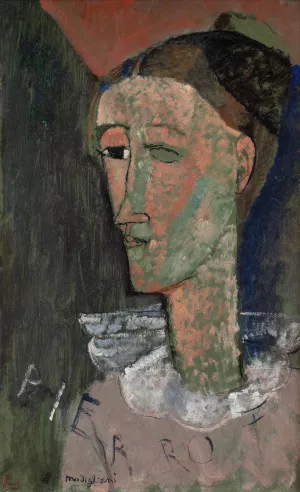 Self-Portrait as Pierrot by Amedeo Modigliani Oil Painting