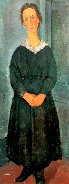 Main Product Photo of Servant Girl Painting by Amedeo Modigliani