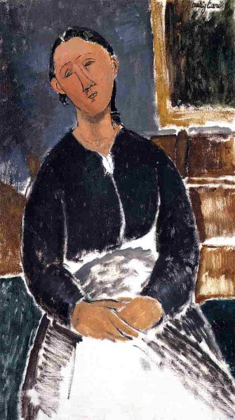 Main Product Photo of Serving Woman also known as La Fantesca Painting by Amedeo Modigliani