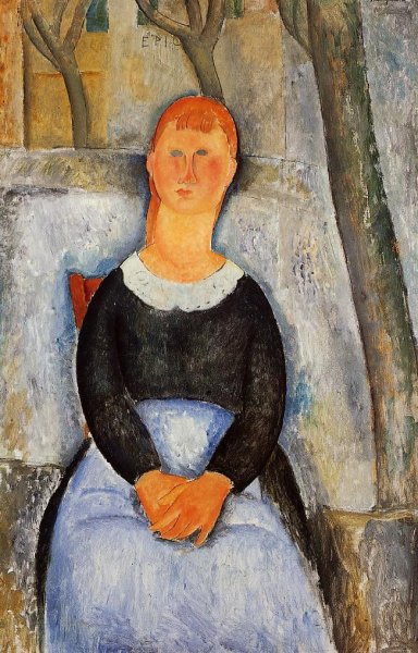 The Beautiful Grocer by Amedeo Modigliani - Hand-Painted Oil Painting Reproduction