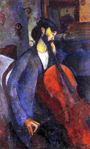 The Cellist by Amedeo Modigliani - Oil Painting Reproduction