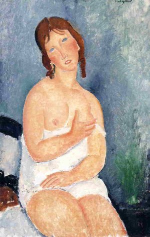The Dairymaid also known as Red Haired Young Woman in Shift by Amedeo Modigliani Oil Painting