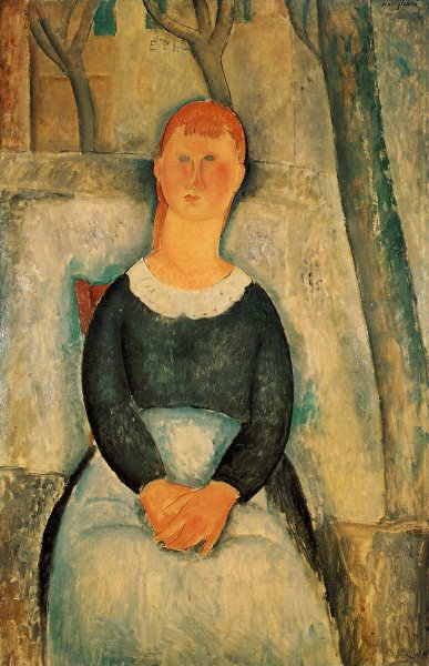 The Pretty Vegetable Vendor also known as La Belle Epiciere by Amedeo Modigliani - Hand-Painted Oil Painting Reproduction