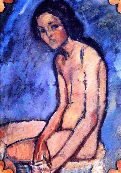 Main Product Photo of The Seated Nude II
 Painting by Amedeo Modigliani