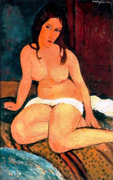 Main Product Photo of The Seated Nude III
 Painting by Amedeo Modigliani