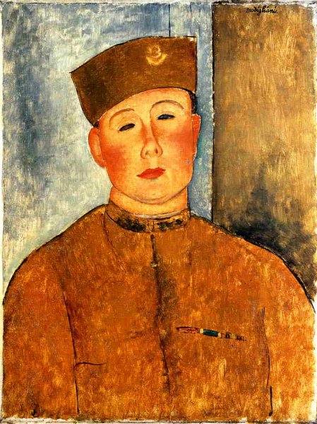 Main Product Photo of The Zouave Painting by Amedeo Modigliani
