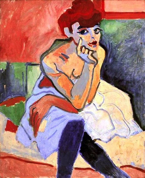 Main Product Photo of Woman in Chemise Painting by Amedeo Modigliani