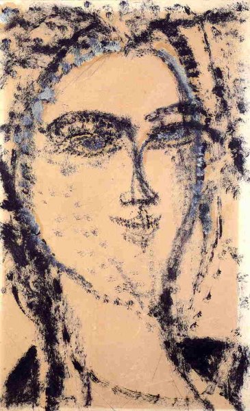 Main Product Photo of Woman's Head Painting by Amedeo Modigliani