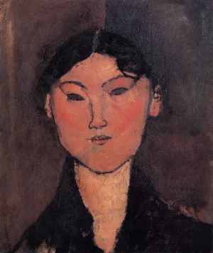 Woman's Head also known as Rosalia painting by Amedeo Modigliani
