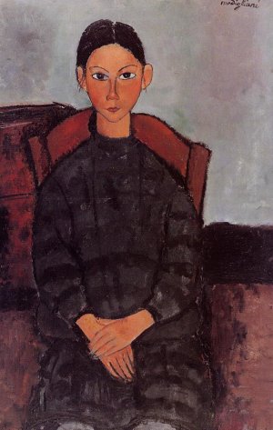 Young Girl in a Black Apron by Amedeo Modigliani Oil Painting