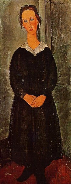 Main Product Photo of Young Servant Girl Painting by Amedeo Modigliani