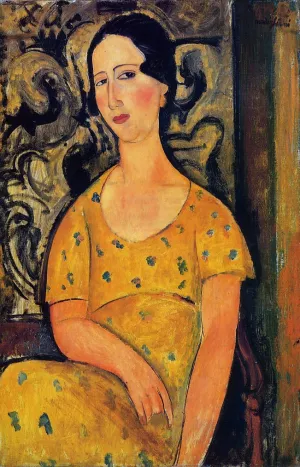 Young Woman in a Yellow Dress also known as Madame Modot by Amedeo Modigliani Oil Painting