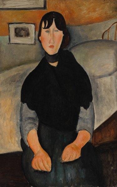 Young Woman of the People  by Amedeo Modigliani - Hand-Painted Oil Painting Reproduction