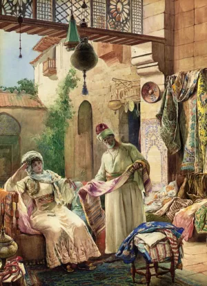 Presenting His Finest Fabrics by Amedeo Momo Simonetti - Oil Painting Reproduction
